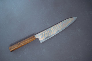 Hayabusa Blue2 Rainbow Damascus Gyuto 210mm - Cearmausas
