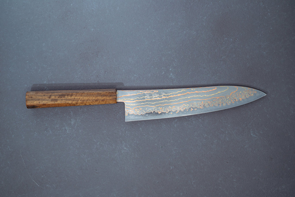 Hayabusa Blue2 Rainbow Damascus Gyuto 210mm - Cearmausas