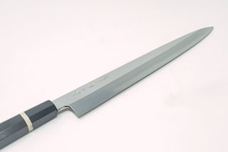 Sakai Kikumori SG2 Mirror Yanagiba 300mm Ebony handle w/black buffalo horn and white spacer - Cearmausas