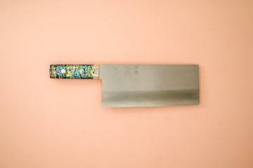 Nakagawa Silver3 Chinese Cleaver Abalone Handle - Cearmausas