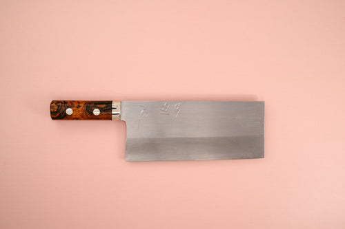 Nakagawa Silver3 Chinese Cleaver Ironwood Handle - Cearmausas
