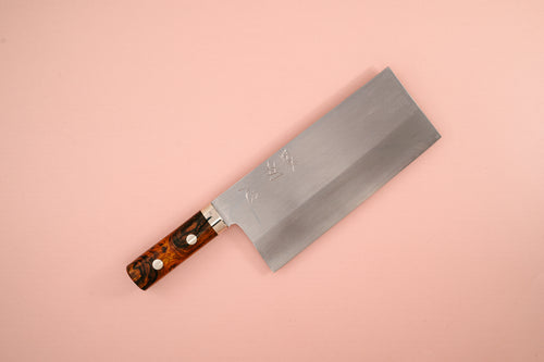 Nakagawa Silver3 Chinese Cleaver Ironwood Handle - Cearmausas