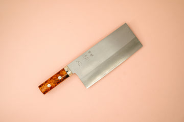 Nakagawa Silver3 Chinese Cleaver Quince Handle - Cearmausas