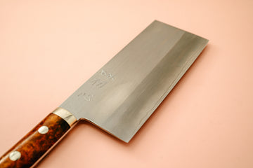 Nakagawa Silver3 Chinese Cleaver Quince Handle - Cearmausas