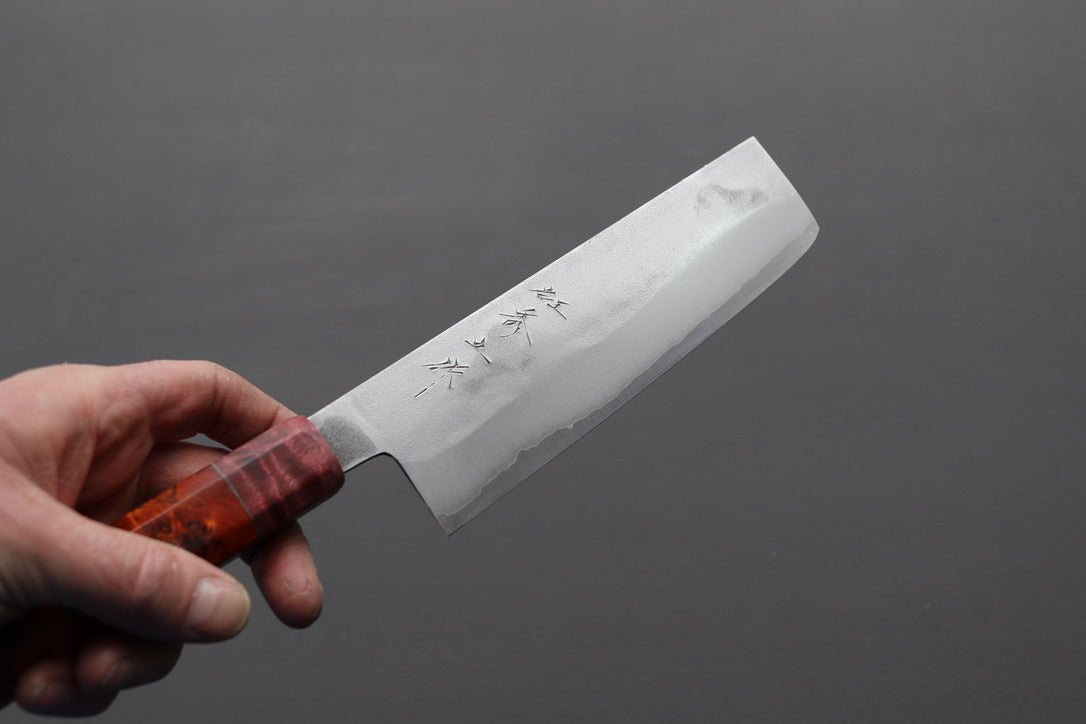 Shigeki Tanaka Nashiji Nakiri 165mm w/Custom Handle - Cearmausas