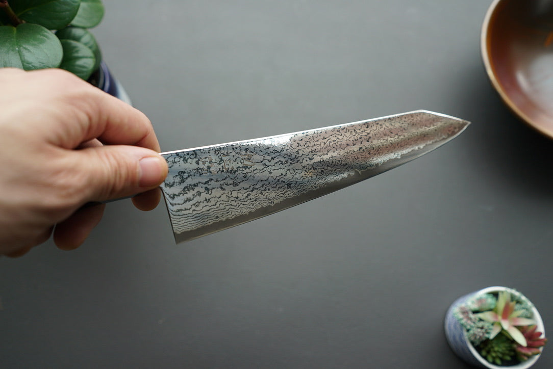 Hatsukokoro Sunaarashi Kurozome Damascus Kiritsuke Gyuto 240mm - Cearmausas