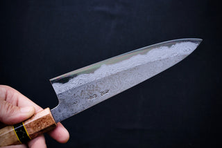 Yoshikazu Tanaka White#1 Damascus Gyuto 210mm w/Curly Maple Handle - Cearmausas