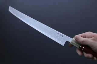 Nakagawa x Myojin Blue1 Damascus Sakimaru Sujihiki 390mm - Cearmausas