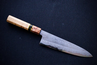 Yoshikazu Tanaka White#1 Damascus Gyuto 210mm w/Curly Maple Handle - Cearmausas