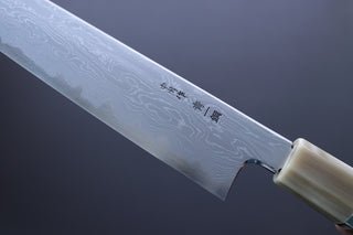 Nakagawa x Myojin Blue1 Damascus Sakimaru Sujihiki 390mm - Cearmausas