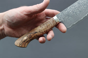 Shigeki Tanaka R2 Damascus Nakiri 170mm w/Custom Western Birch - Cearmausas