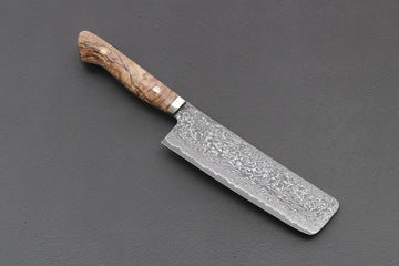 Shigeki Tanaka R2 Damascus Nakiri 170mm w/Custom Western Birch - Cearmausas