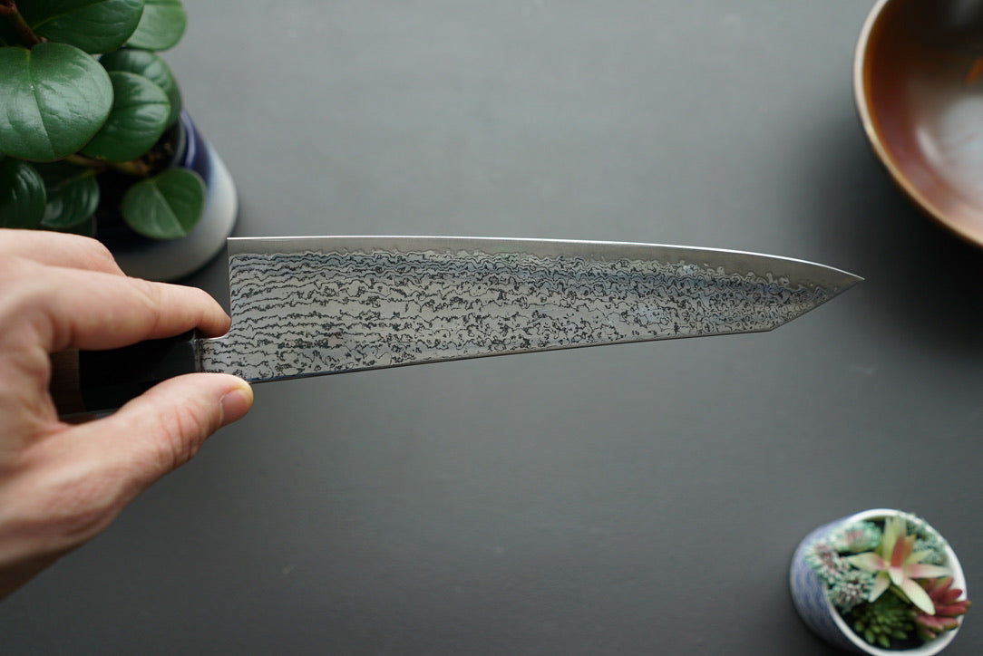 Hatsukokoro Sunaarashi Kurozome Damascus Kiritsuke Gyuto 240mm - Cearmausas
