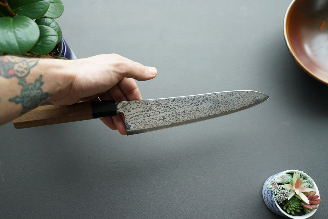 Hatsukokoro Sunaarashi Kurozome Damascus Gyuto 240mm - Cearmausas