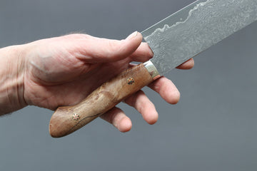 Shigeki Tanaka R2 Damascus Nakiri 170mm w/Custom Western Birch - Cearmausas