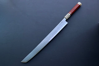 Nakagawa x Myojin Blue1 Damascus Sakimaru Sujihiki 390mm - Cearmausas