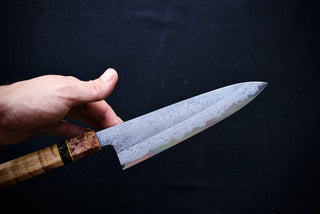 Yoshikazu Tanaka White#1 Damascus Gyuto 210mm w/Curly Maple Handle - Cearmausas