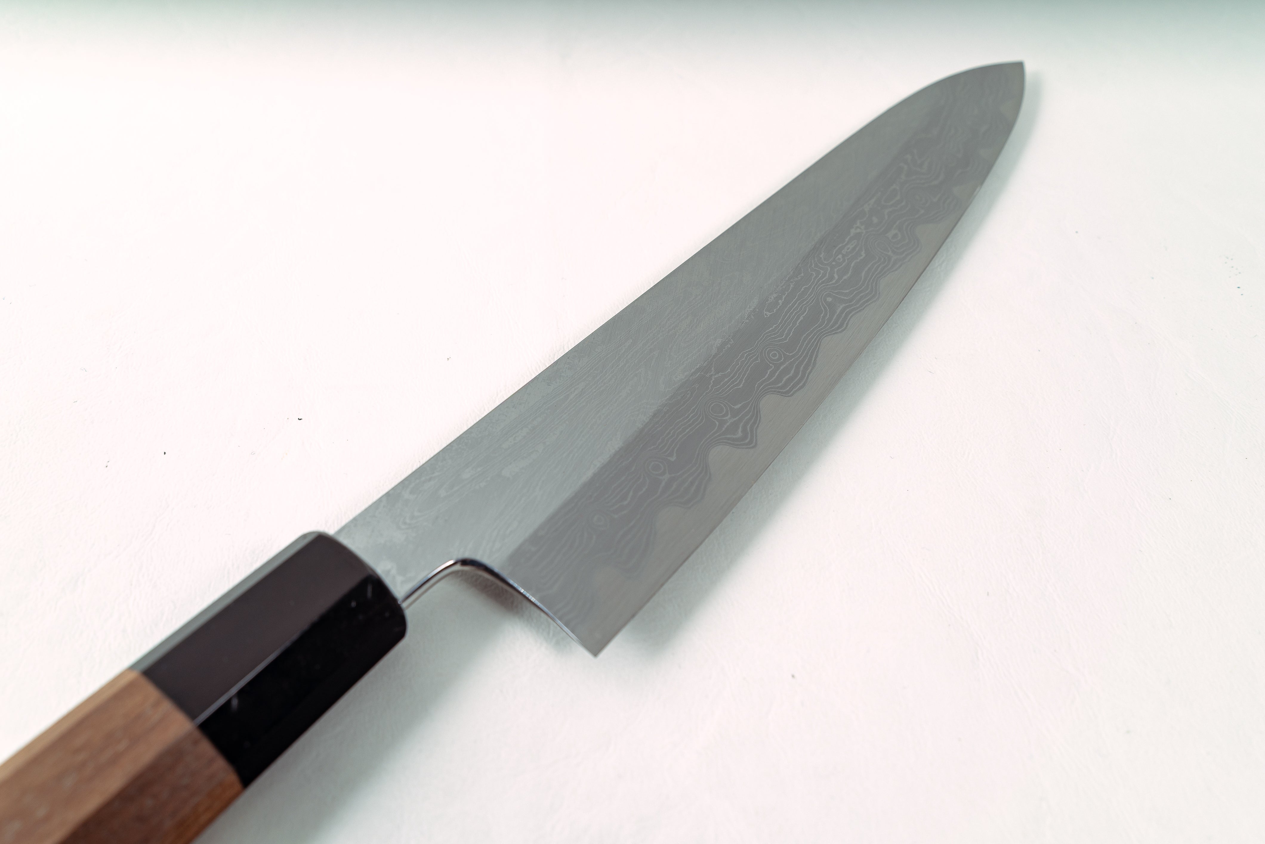 Nakagawa Blue #1 Damascus Wide Bevel Gyuto 240mm - Cearmausas