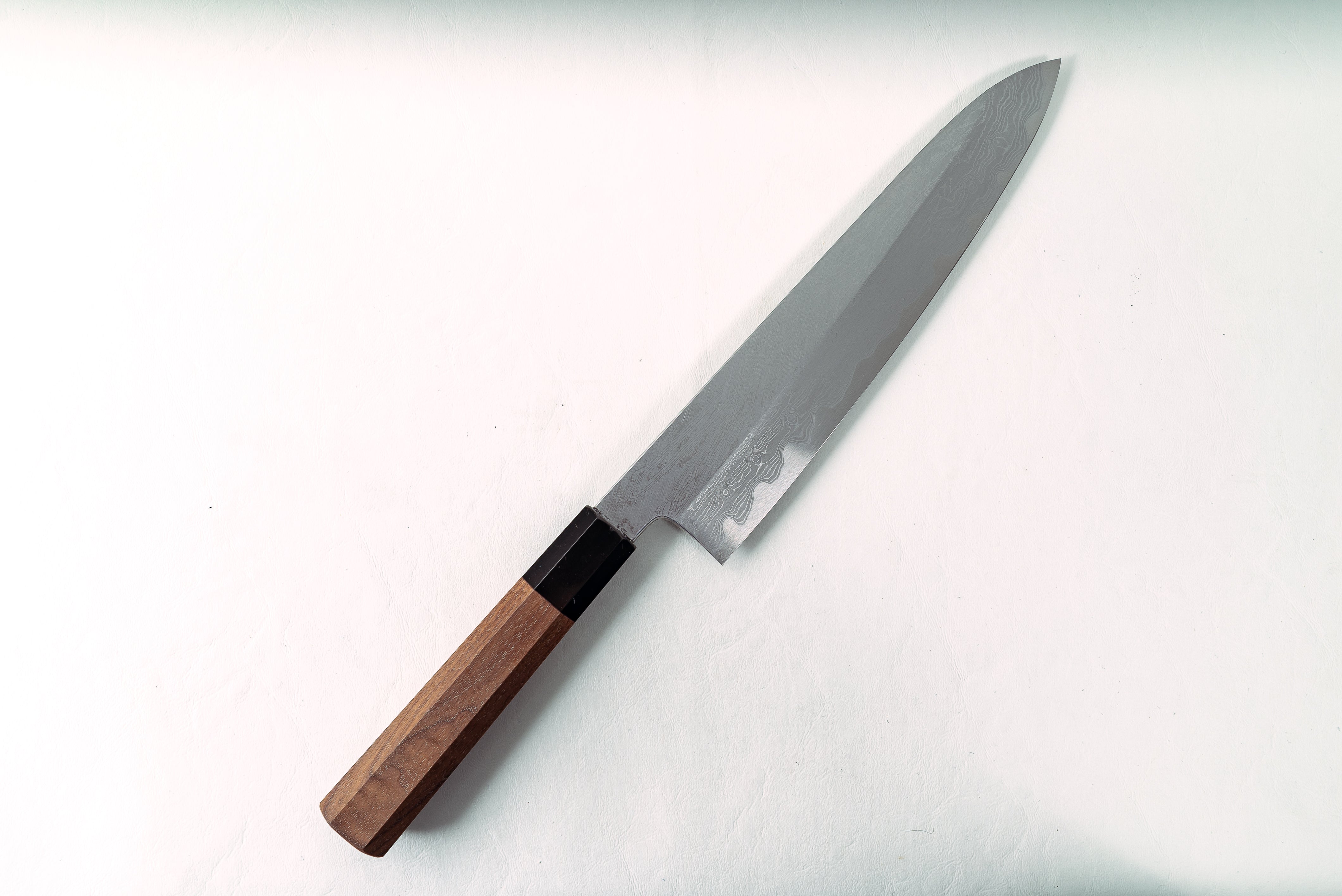 Nakagawa Blue #1 Damascus Wide Bevel Gyuto 240mm - Cearmausas